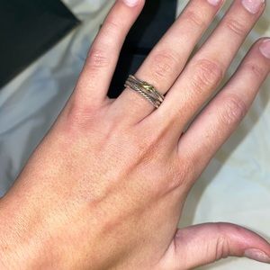 David Yurman X Crossover ring with 18k gold